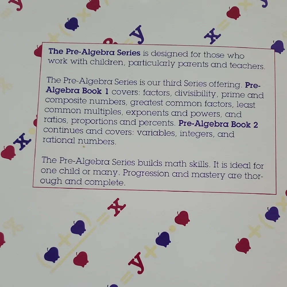 Straight Forward Pre-Algebra Books 1 and 2